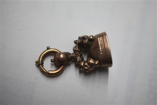 A 19th century gilt metal and enamel portrait pendant, two yellow metal bangles(a.f.) and a small group of costume jewellery